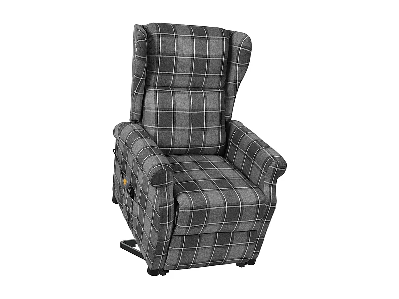 Poltrona Alzapersona Massaggiante in Tessuto Grigio