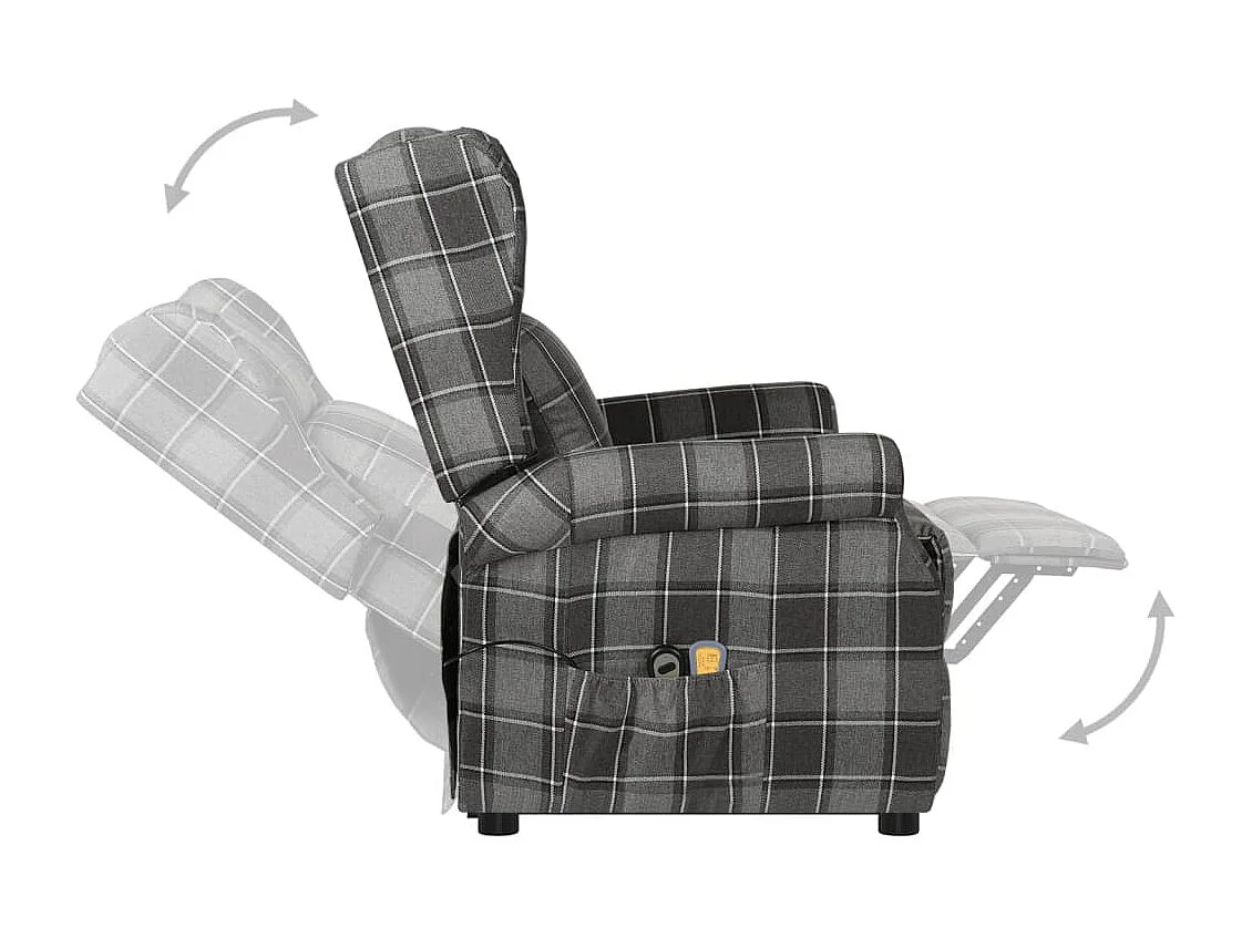 Poltrona Alzapersona Massaggiante in Tessuto Grigio