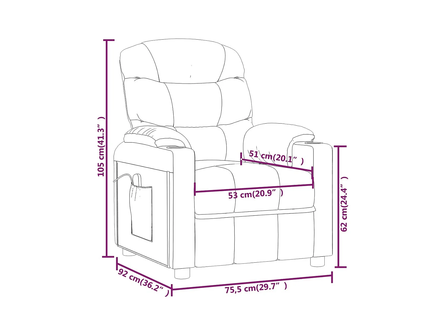 Fauteuil électrique de massage Taupe Tissu