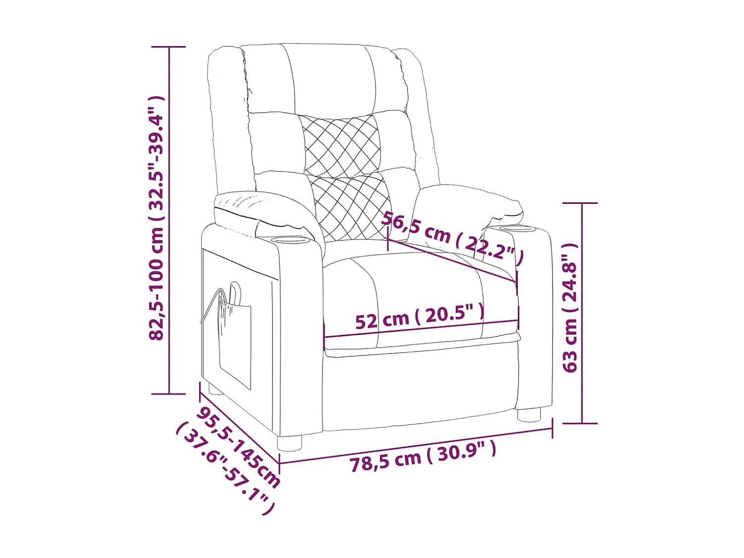 Fauteuil de massage électrique Marron Similicuir