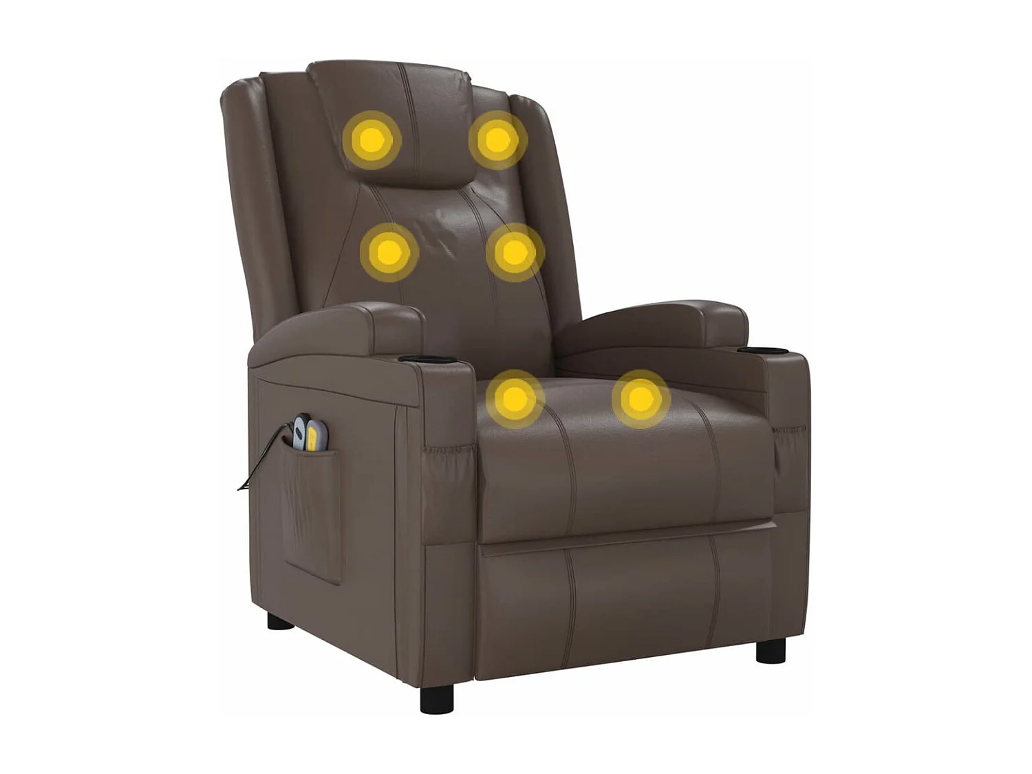 Massagestoel elektrisch kunstleer bruin