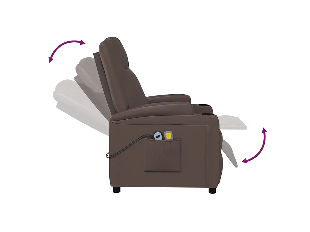 Fauteuil de massage électrique Marron Similicuir