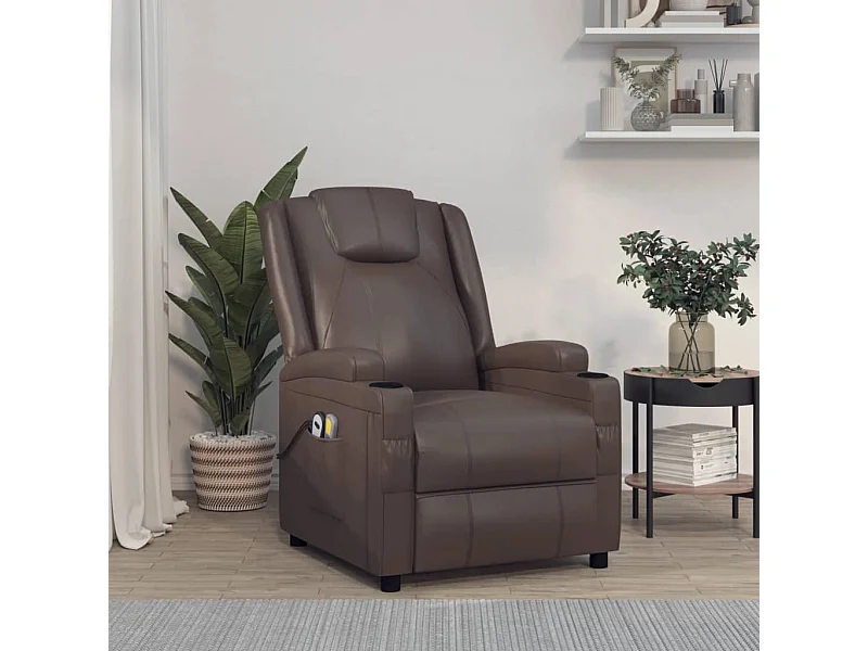 Fauteuil de massage électrique Marron Similicuir