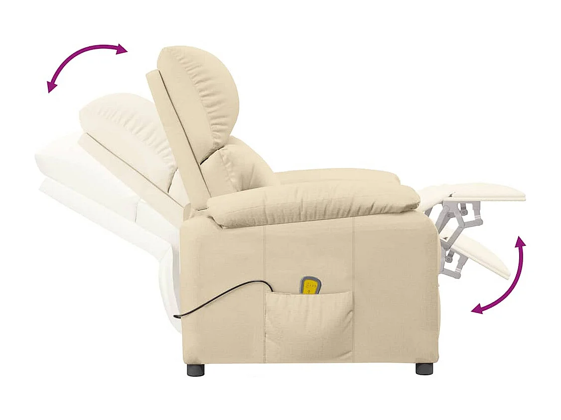 Massagestoel stof crèmekleurig