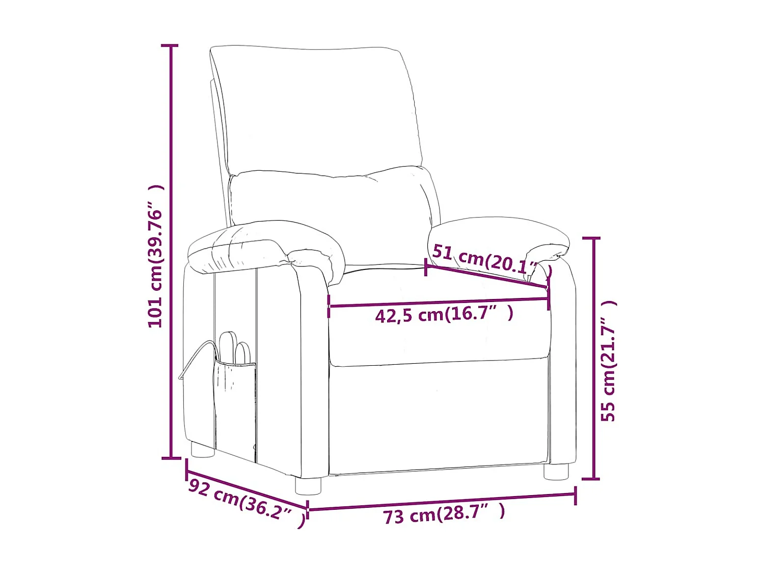 Massagesessel Taupe Stoff