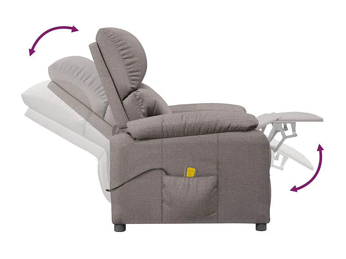 Fauteuil de massage Taupe Tissu