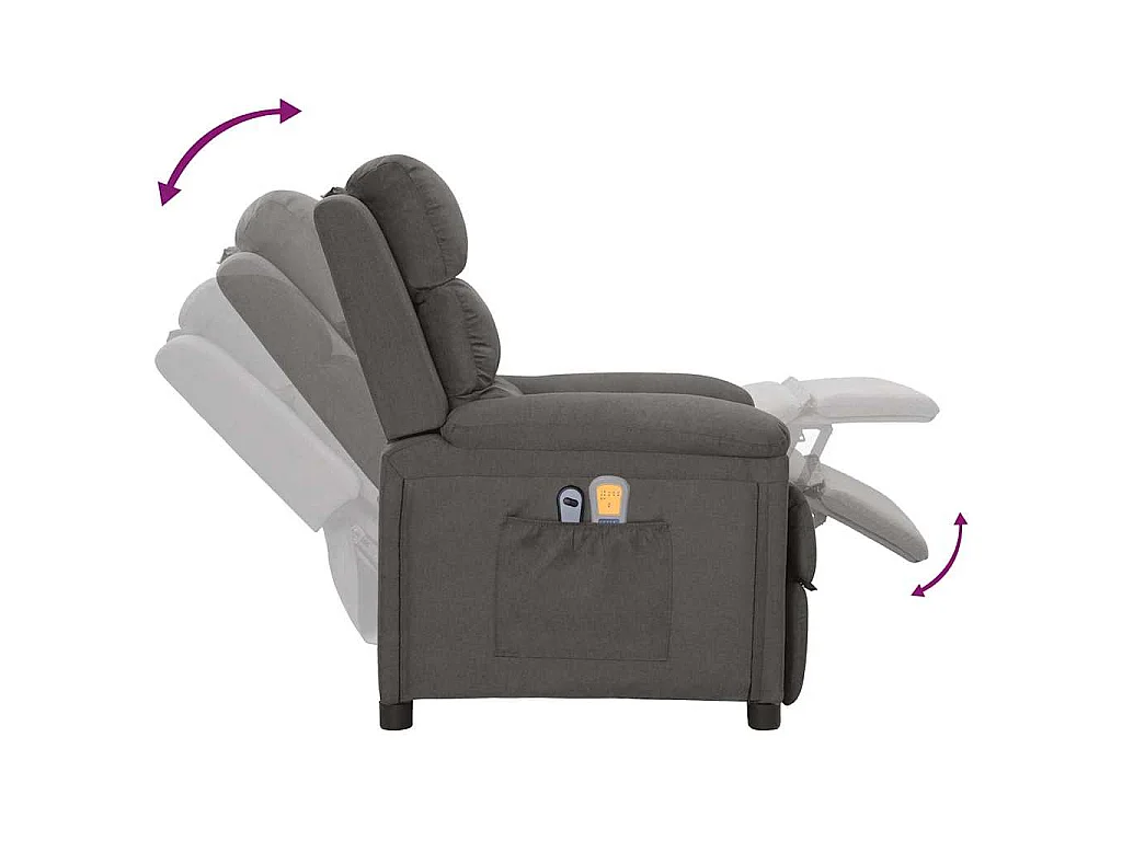 Fauteuil électrique de massage Gris foncé Tissu