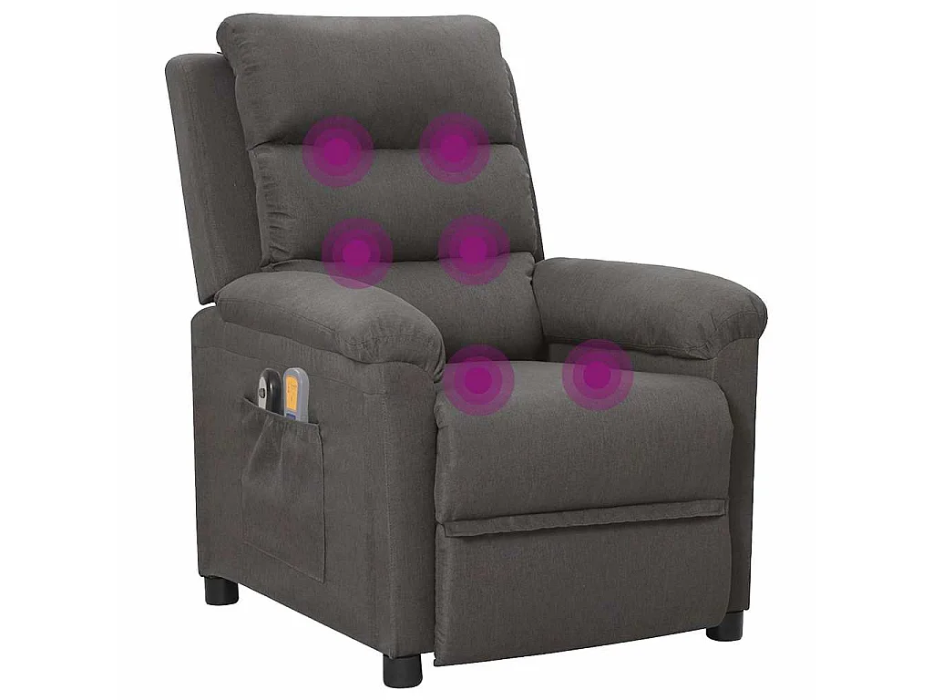 Fauteuil électrique de massage Gris foncé Tissu