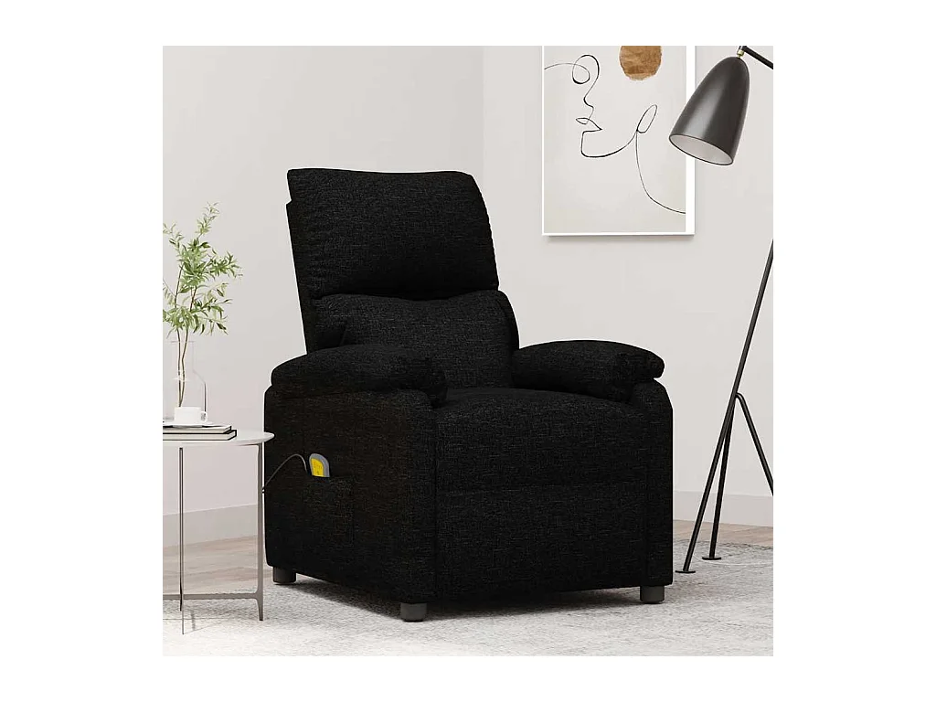 Fauteuil de massage Noir Tissu