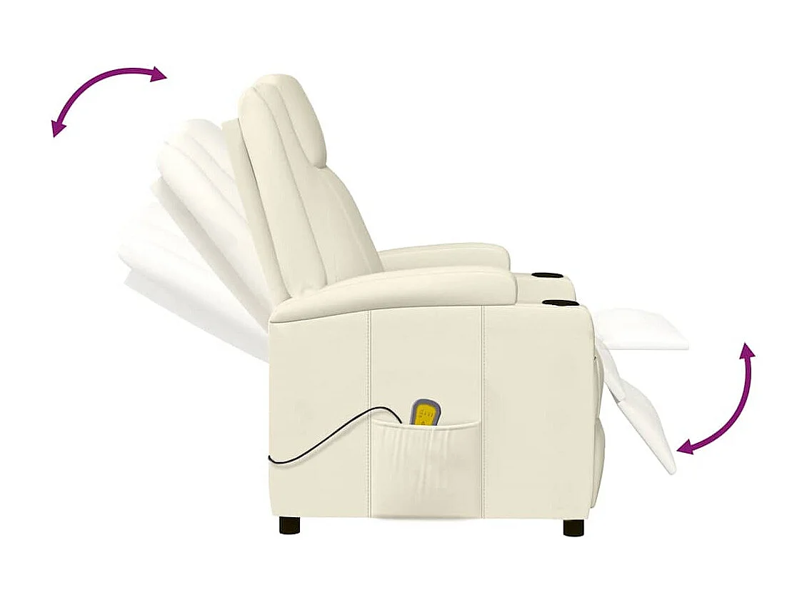 Massagesessel Cremeweiß Kunstleder