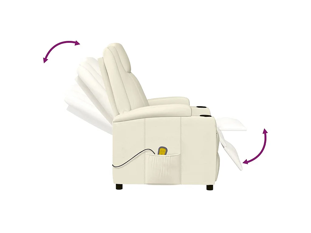 Massagesessel Cremeweiß Kunstleder