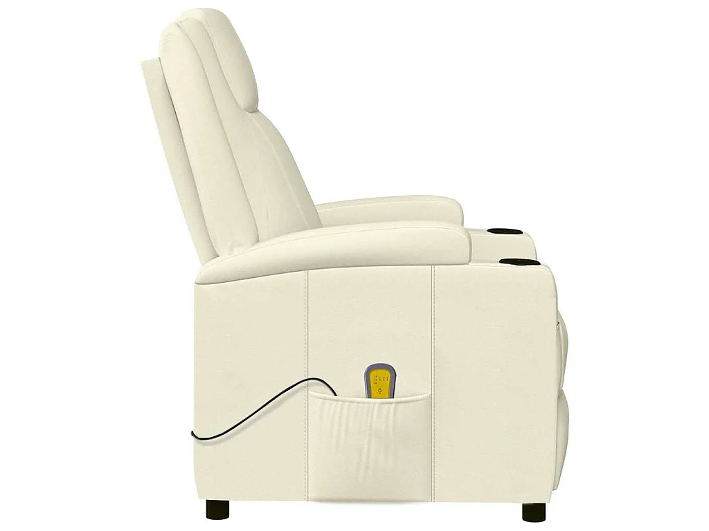 Fauteuil de massage blanc crème similicuir
