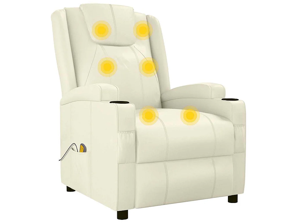 Fauteuil de massage blanc crème similicuir