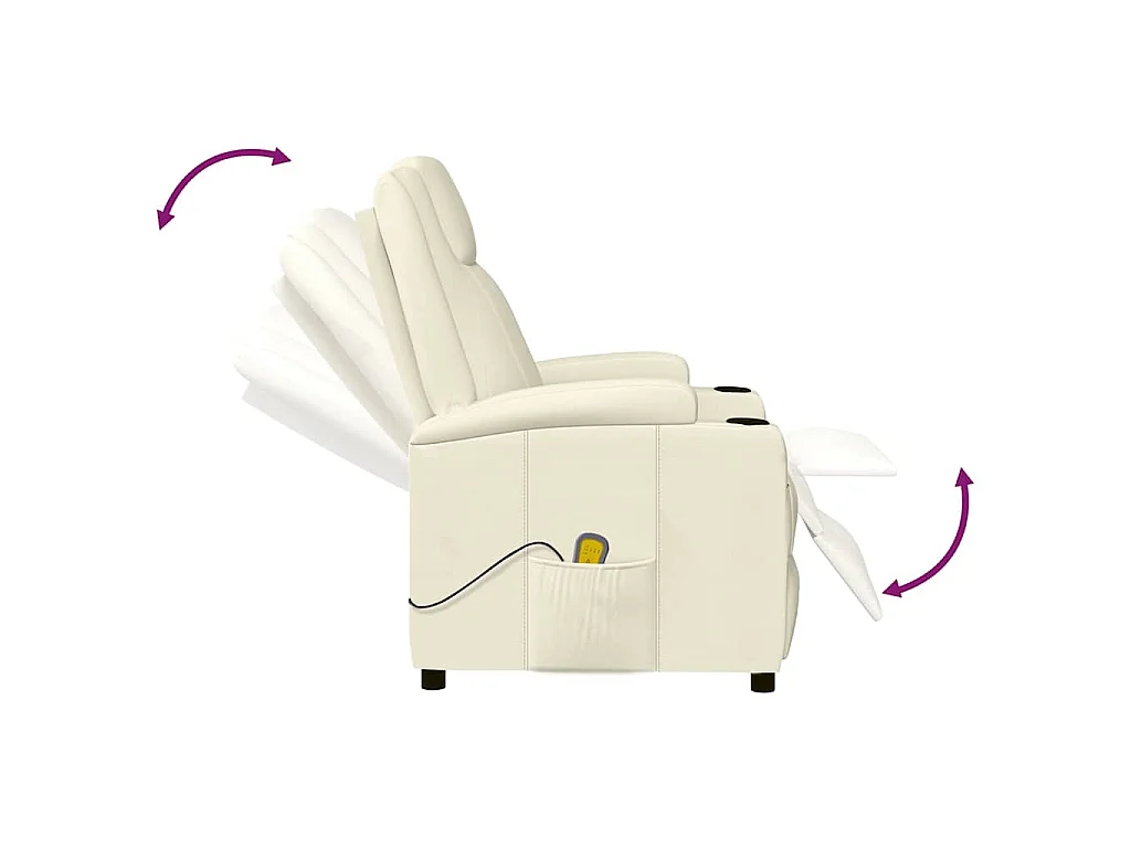 Fauteuil de massage blanc crème similicuir