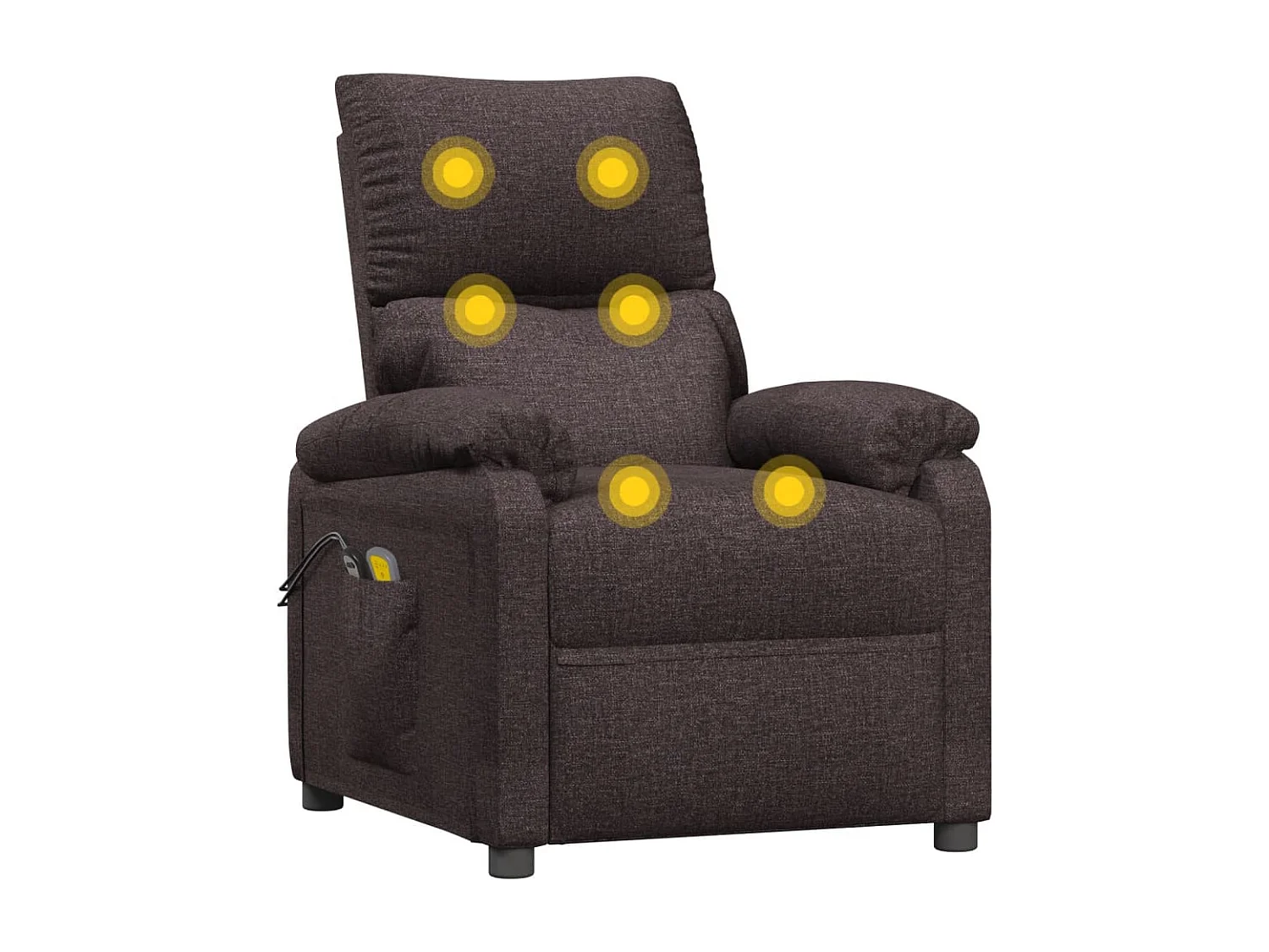 Fauteuil électrique de massage Marron foncé Tissu