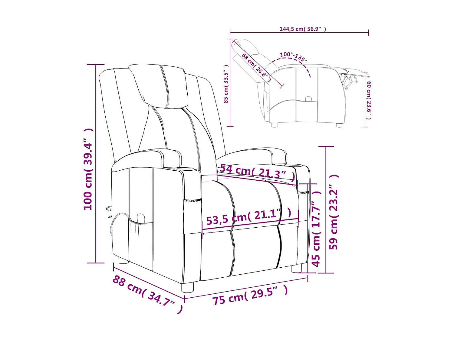 Fauteuil de massage Marron Similicuir