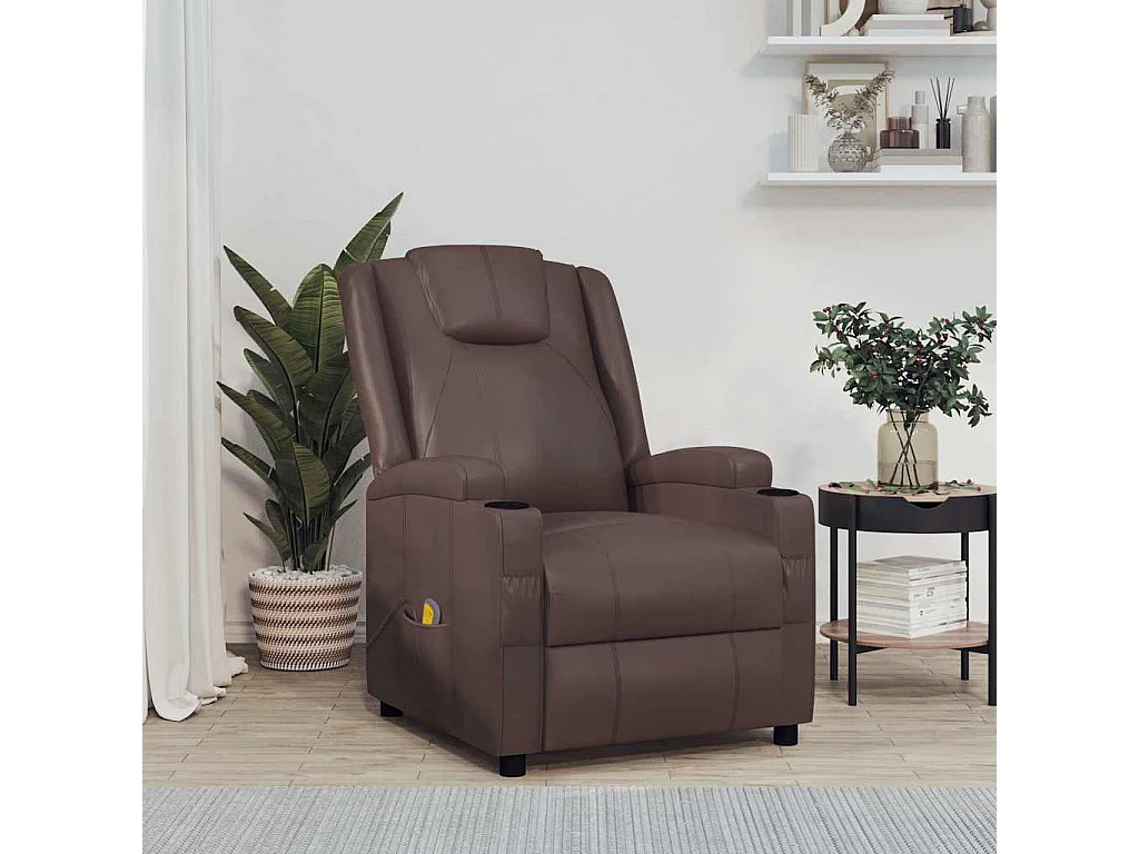 Massagesessel Braun Kunstleder
