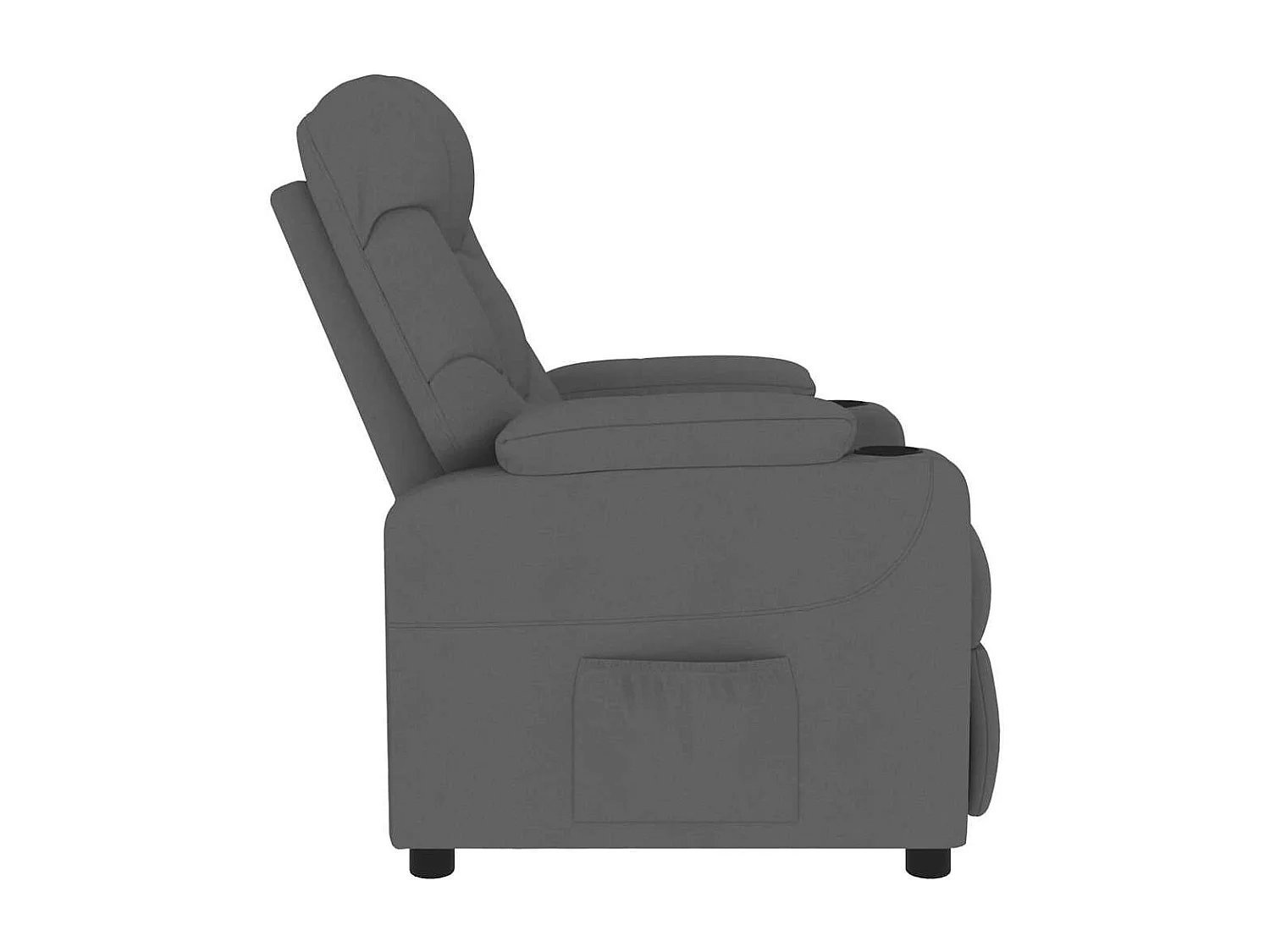 Sillón de masaje de tela gris oscuro