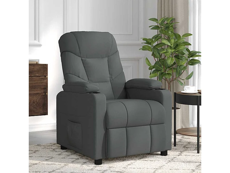 Sillón de masaje de tela gris oscuro