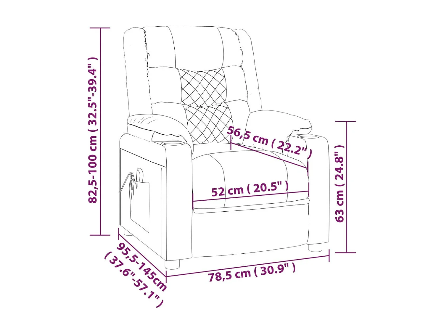 Fauteuil de massage électrique Gris Similicuir