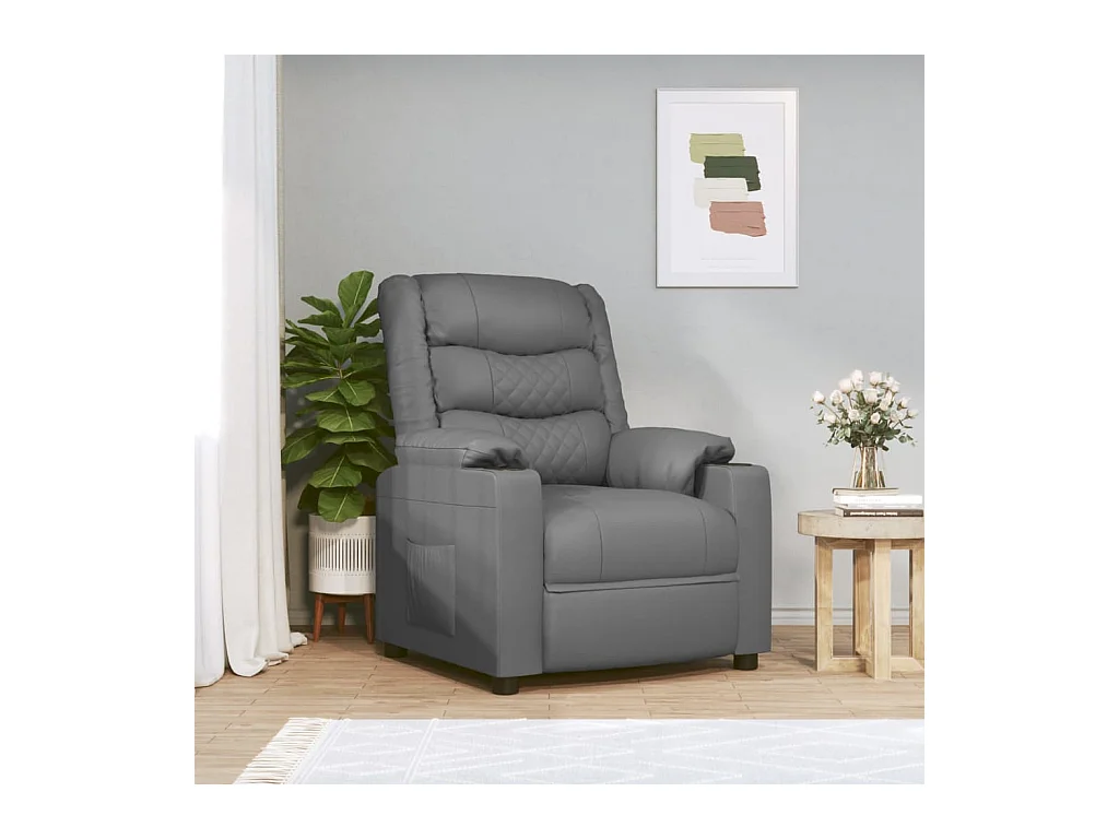 Fauteuil de massage électrique Gris Similicuir