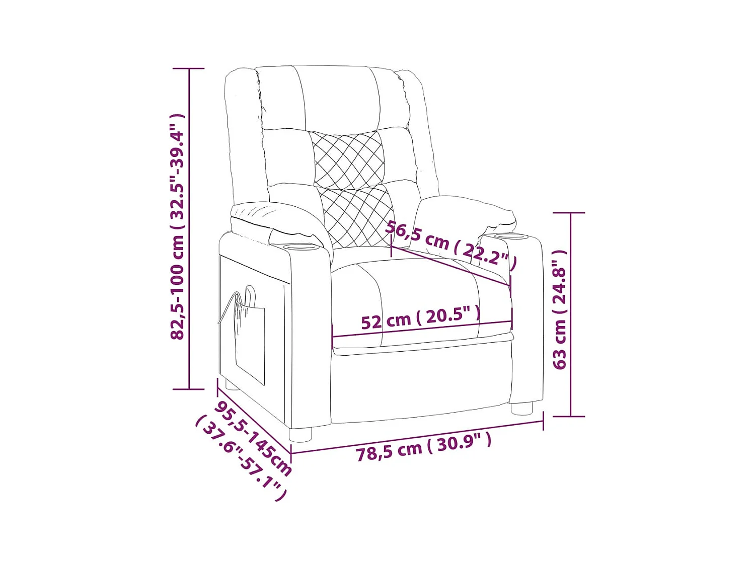 Fauteuil de massage électrique Gris Similicuir