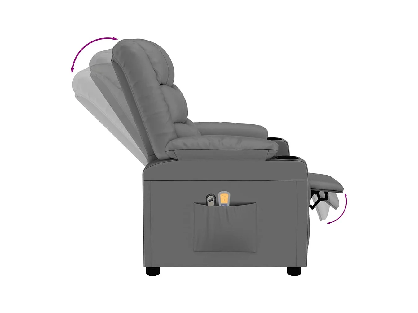 Fauteuil de massage électrique Gris Similicuir