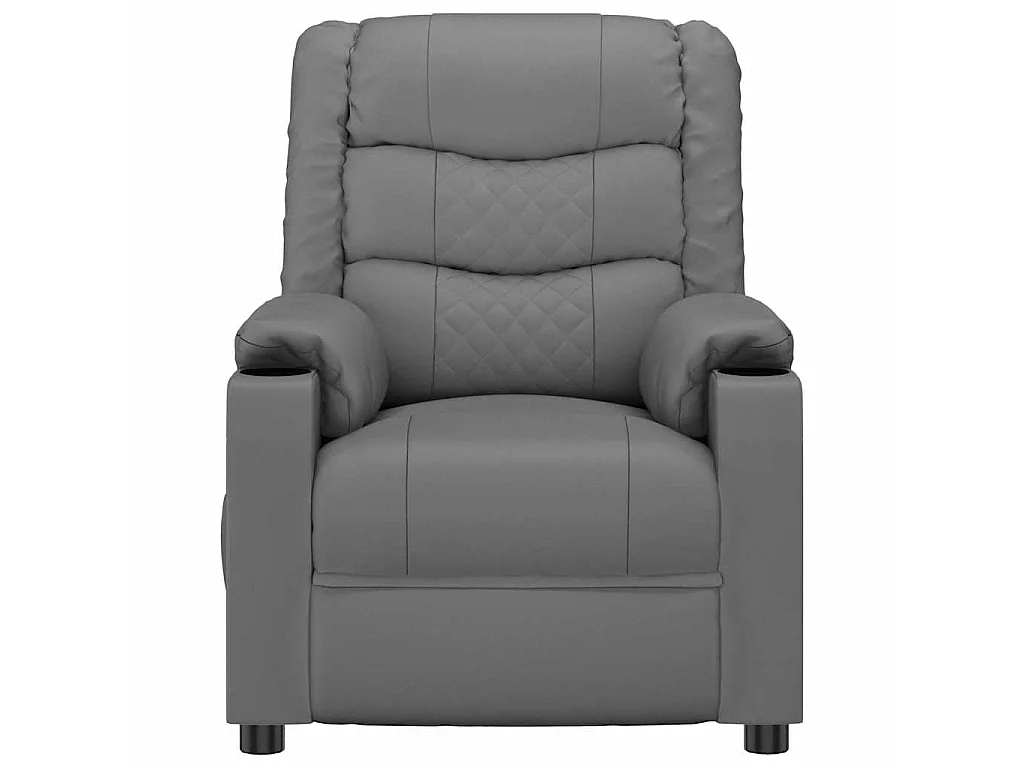 Massagesessel Elektrisch Grau Kunstleder