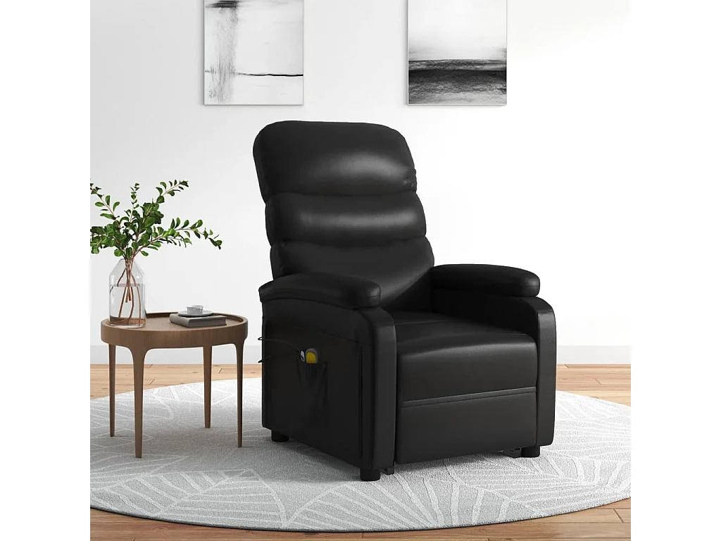 Fauteuil de massage Noir Similicuir