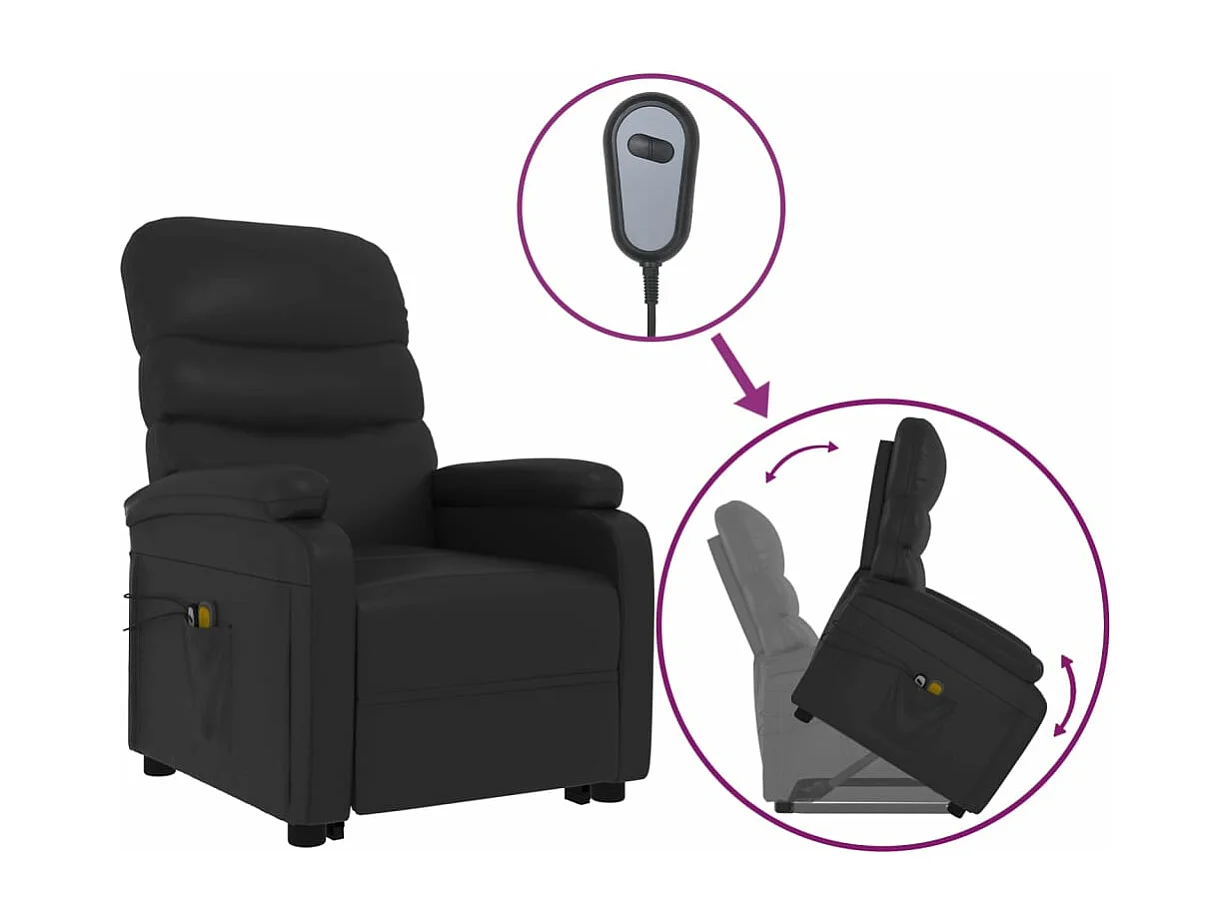 Fauteuil de massage Noir Similicuir