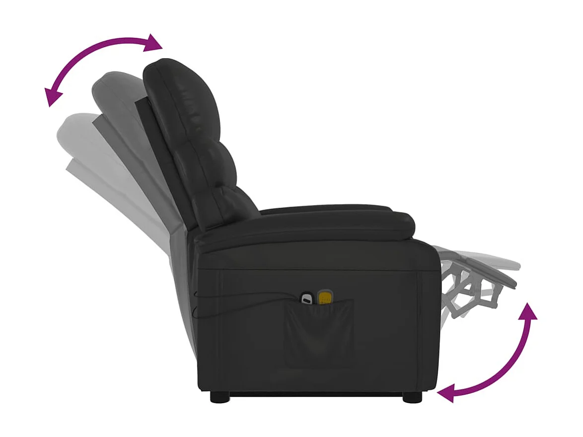 Fauteuil de massage Noir Similicuir