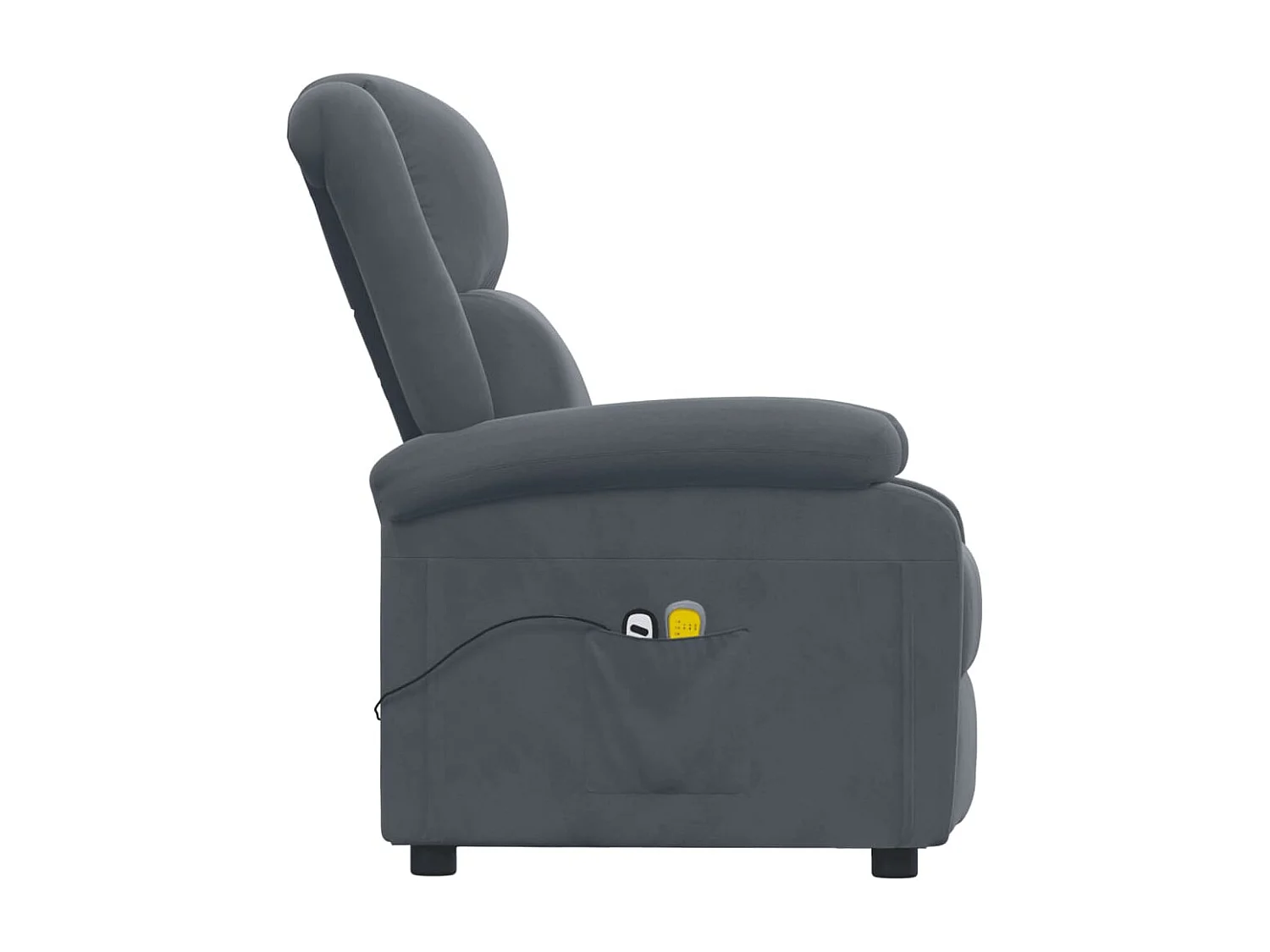 Fauteuil électrique de massage Gris foncé velours