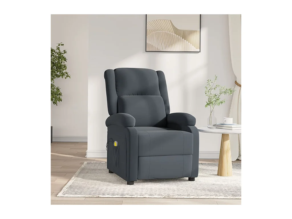 Fauteuil électrique de massage Gris foncé velours