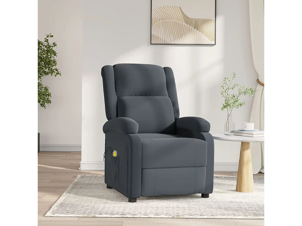 Fauteuil électrique de massage Gris foncé velours