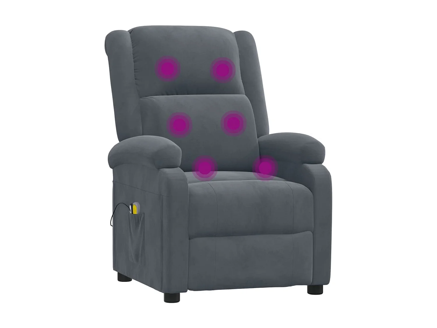 Fauteuil électrique de massage Gris foncé velours