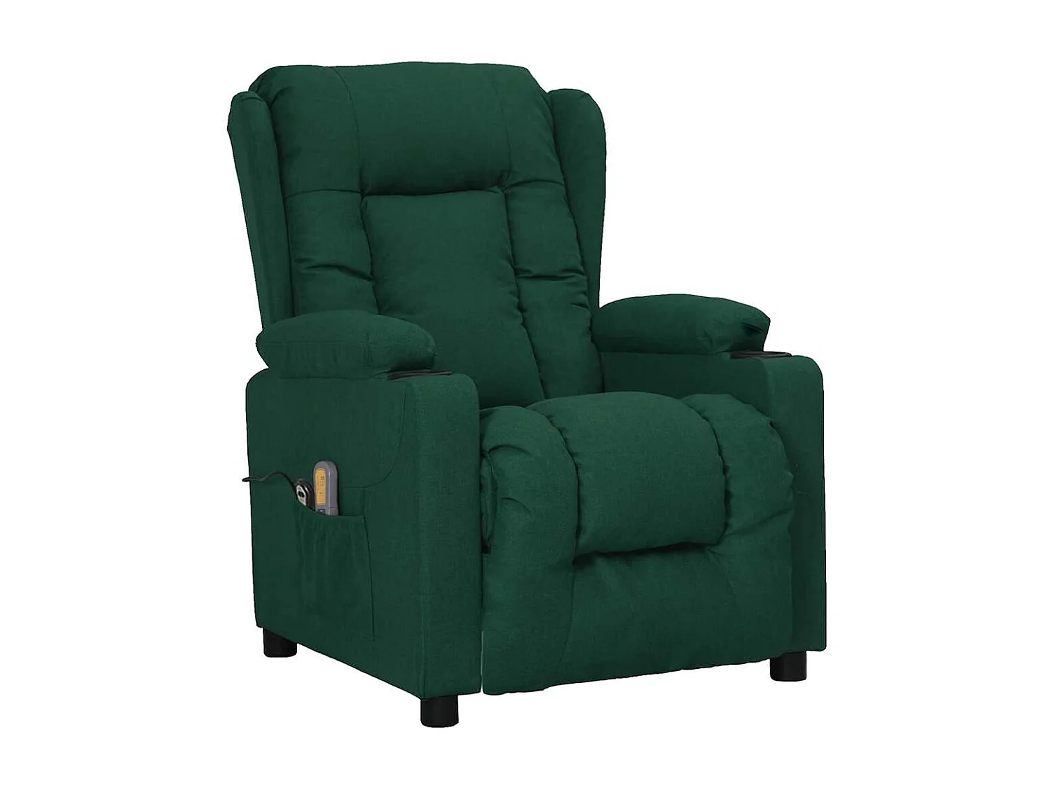 Sillón de masaje elevable tela verde oscuro