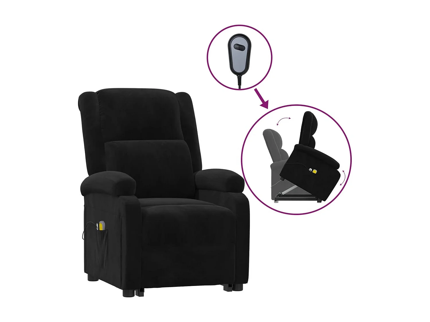 Fauteuil de massage Noir Velours