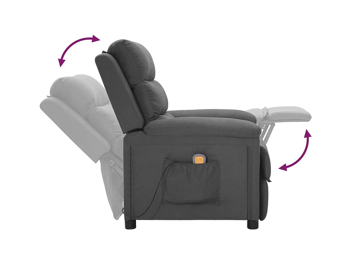 Fauteuil de massage Gris foncé Tissu
