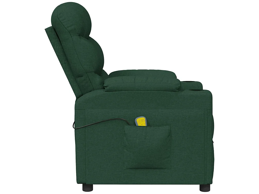 Poltrona de massagens tecido verde-escuro