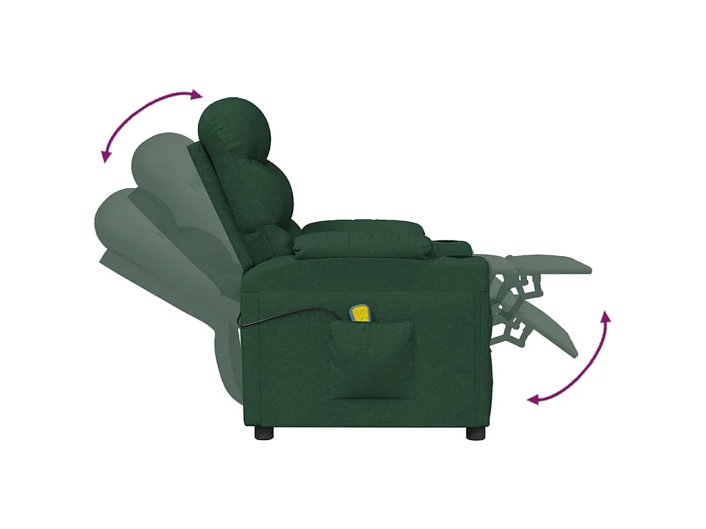 Poltrona de massagens tecido verde-escuro
