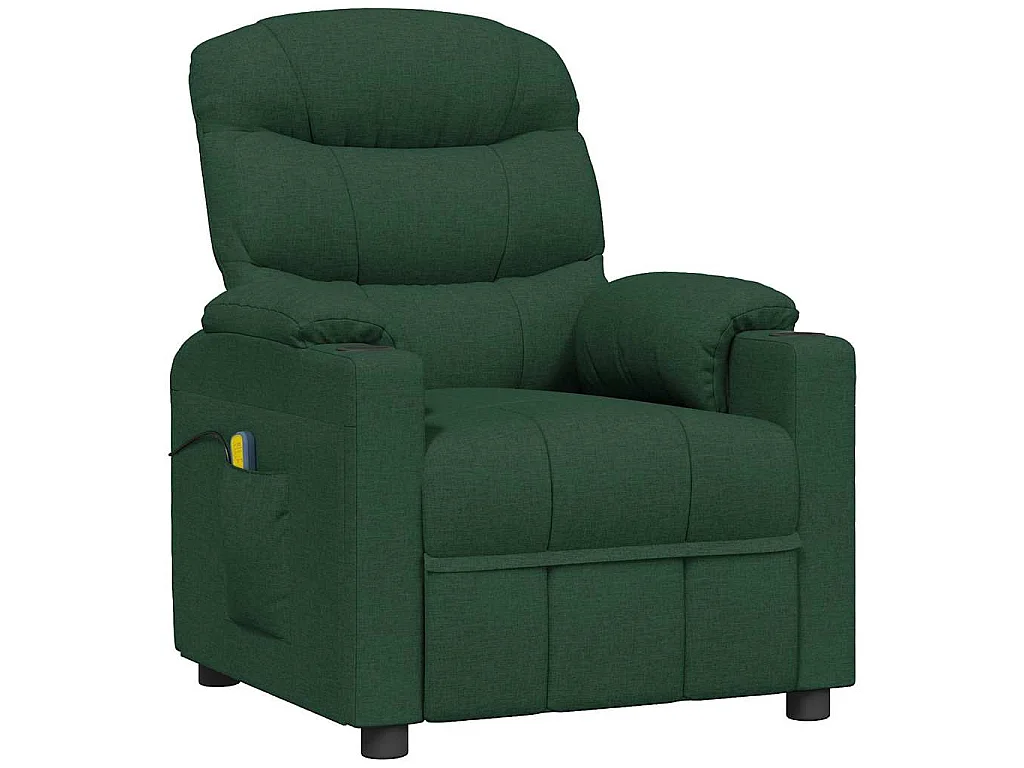 Massagesessel Dunkelgrün Stoff