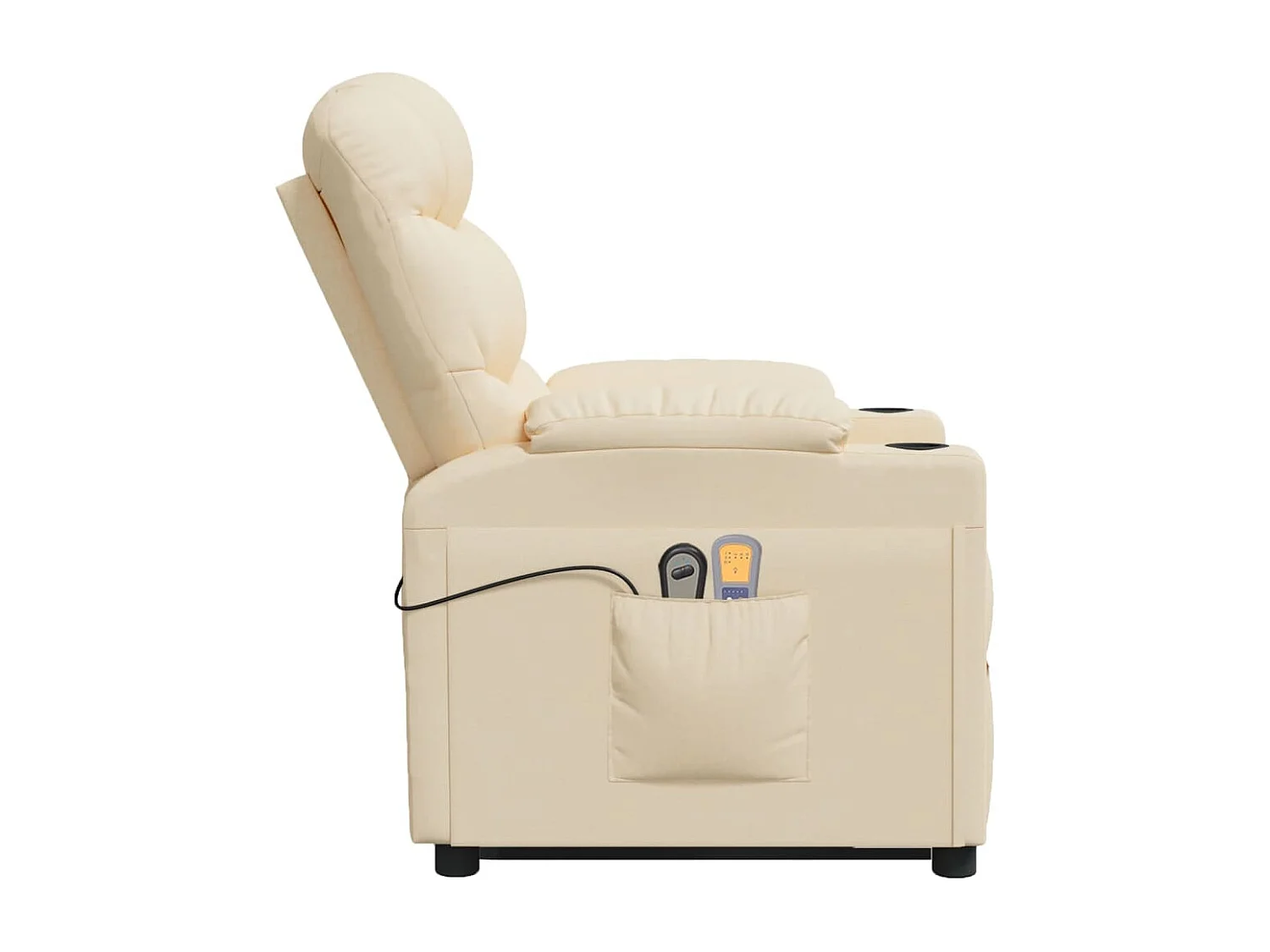 Massagesessel mit Aufstehhilfe Creme Stoff