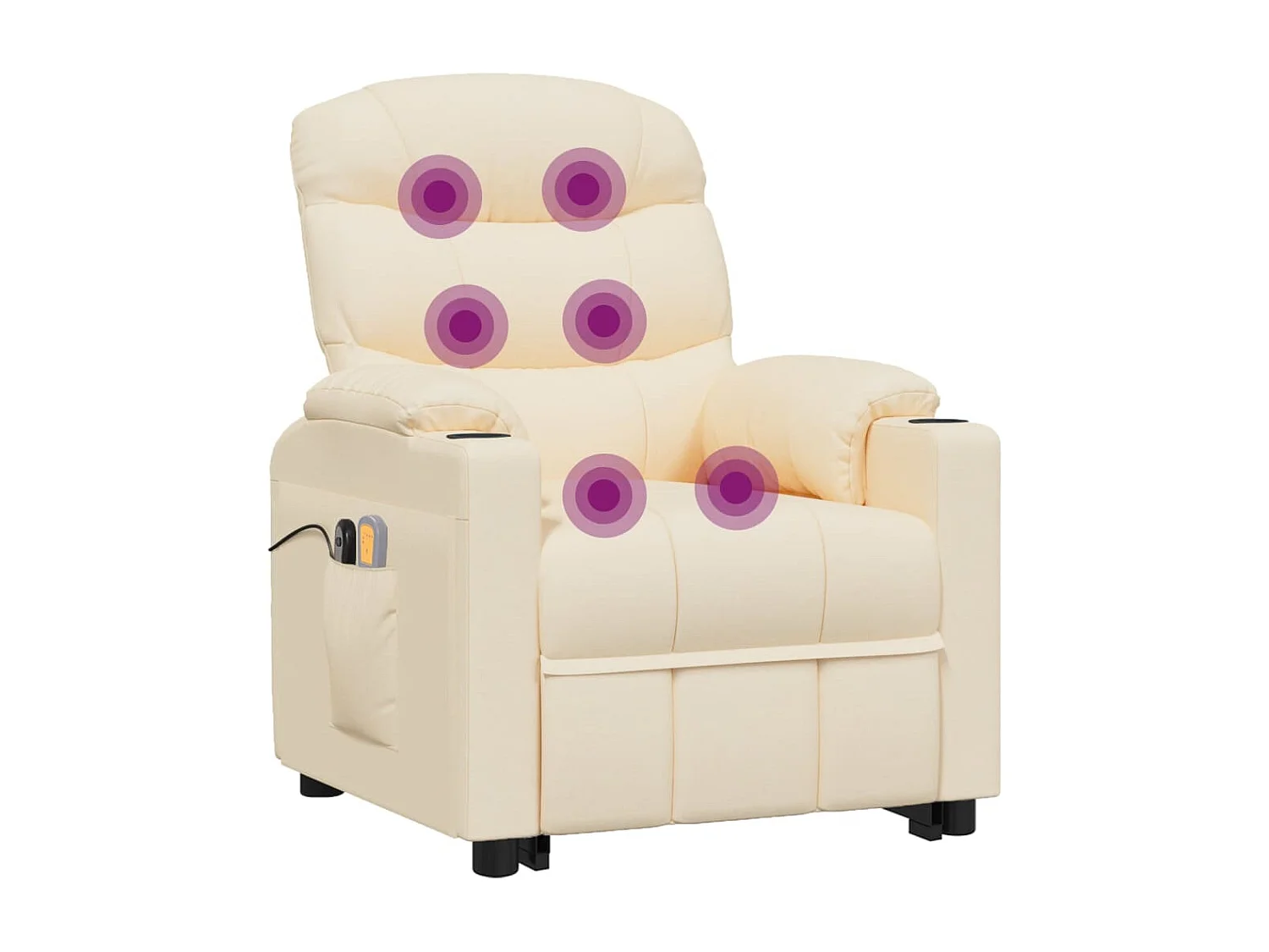 Massagesessel mit Aufstehhilfe Creme Stoff