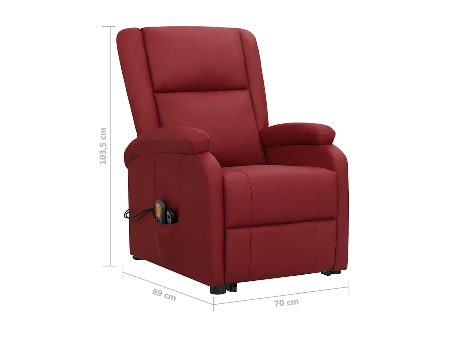 Sta-op-massagestoel kunstleer wijnrood