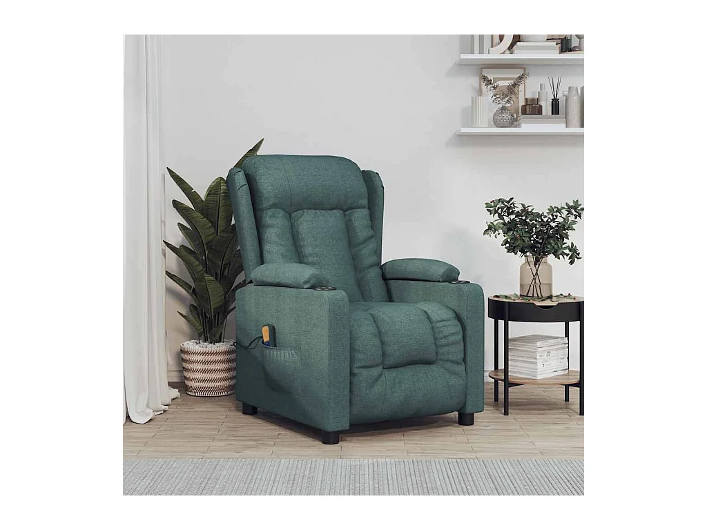 Fauteuil de massage Vert foncé Tissu