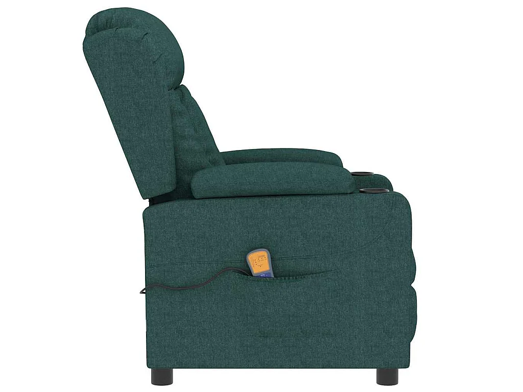 Massagesessel Dunkelgrün Stoff