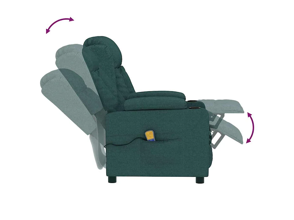 Massagesessel Dunkelgrün Stoff
