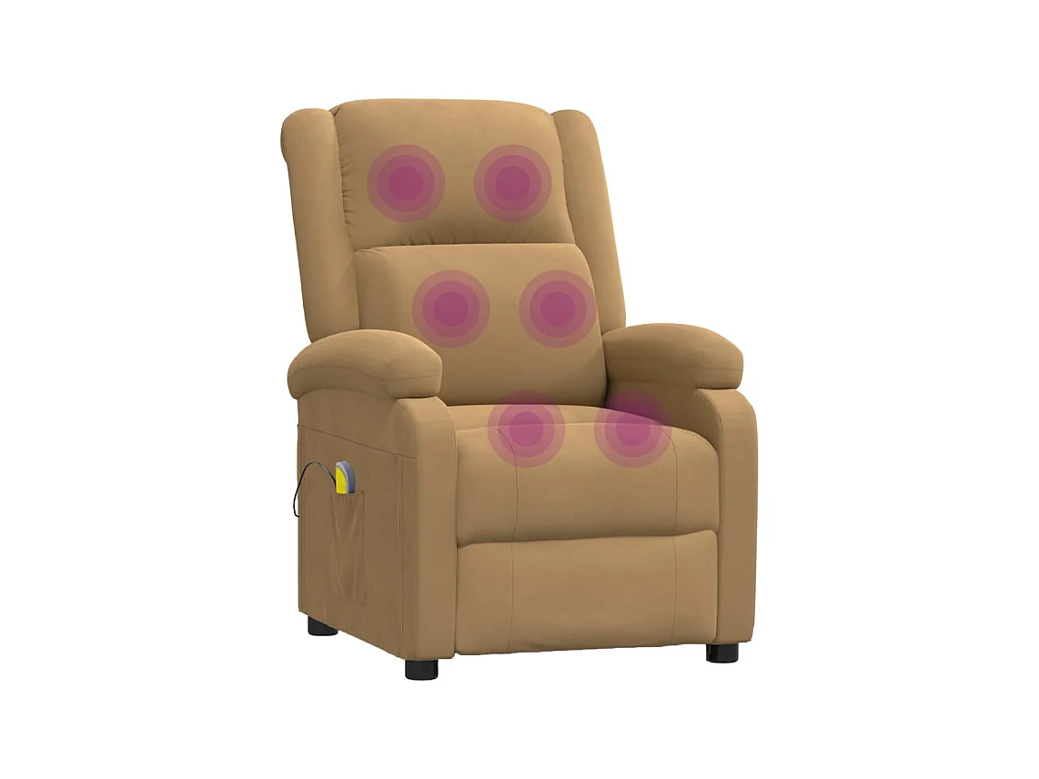 Massagestoel fluweel bruin