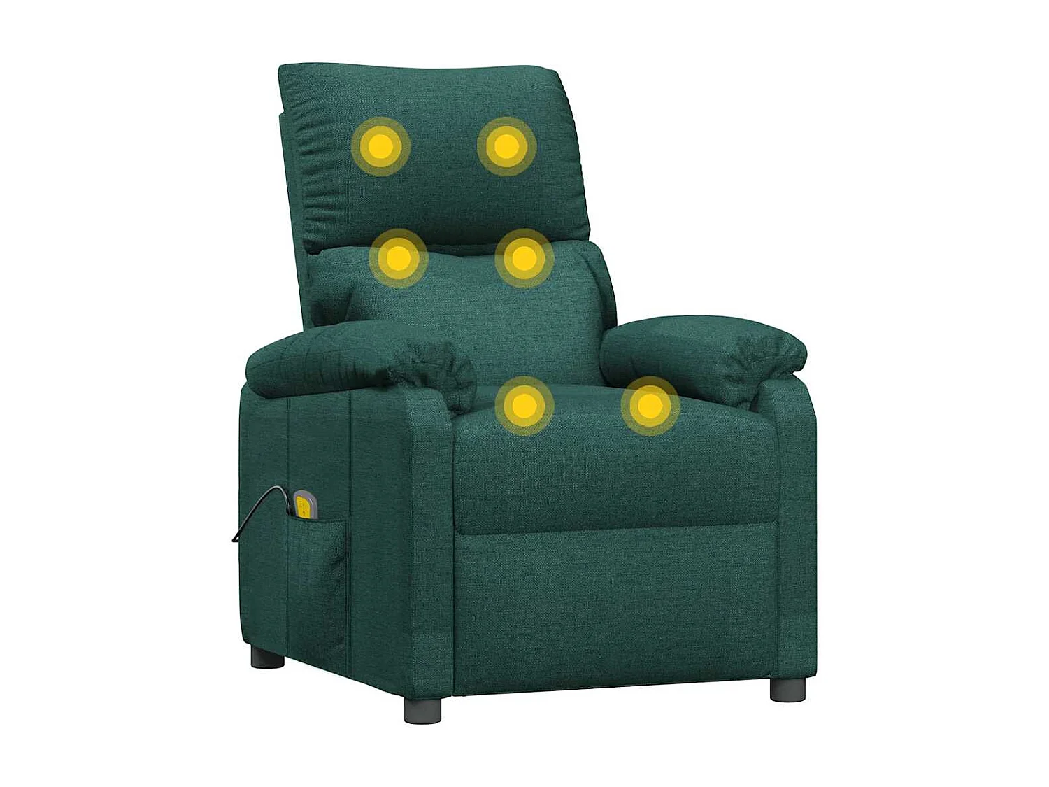 Poltrona Massaggiante Verde Scuro in Tessuto