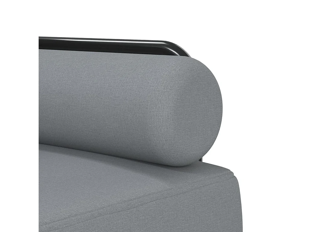 Sofá-cama em forma de L 260x140x70 cm tecido cinzento-claro